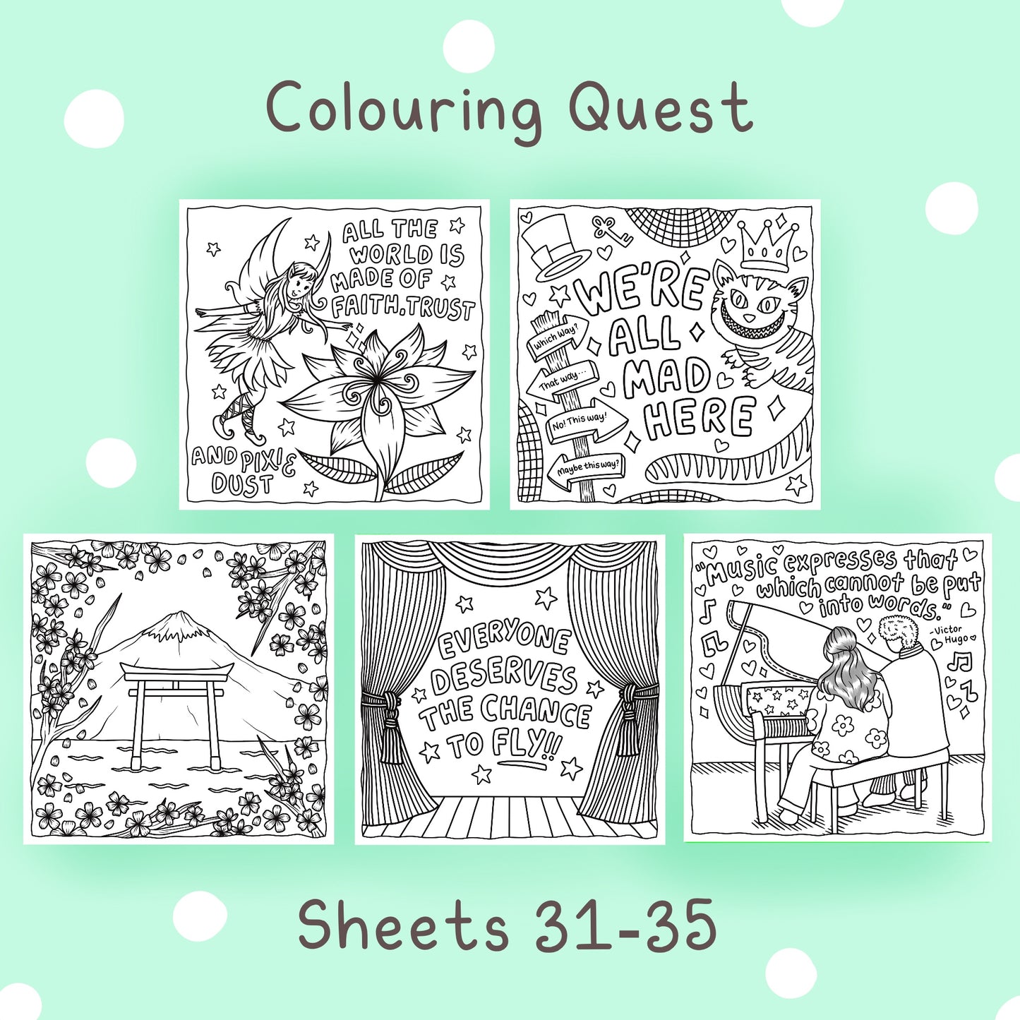 Colouring Quest Sheets #31-35 (Blending Paper)