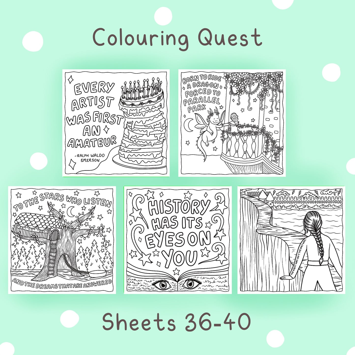 Colouring Quest Sheets #36-40 (Blending Paper)