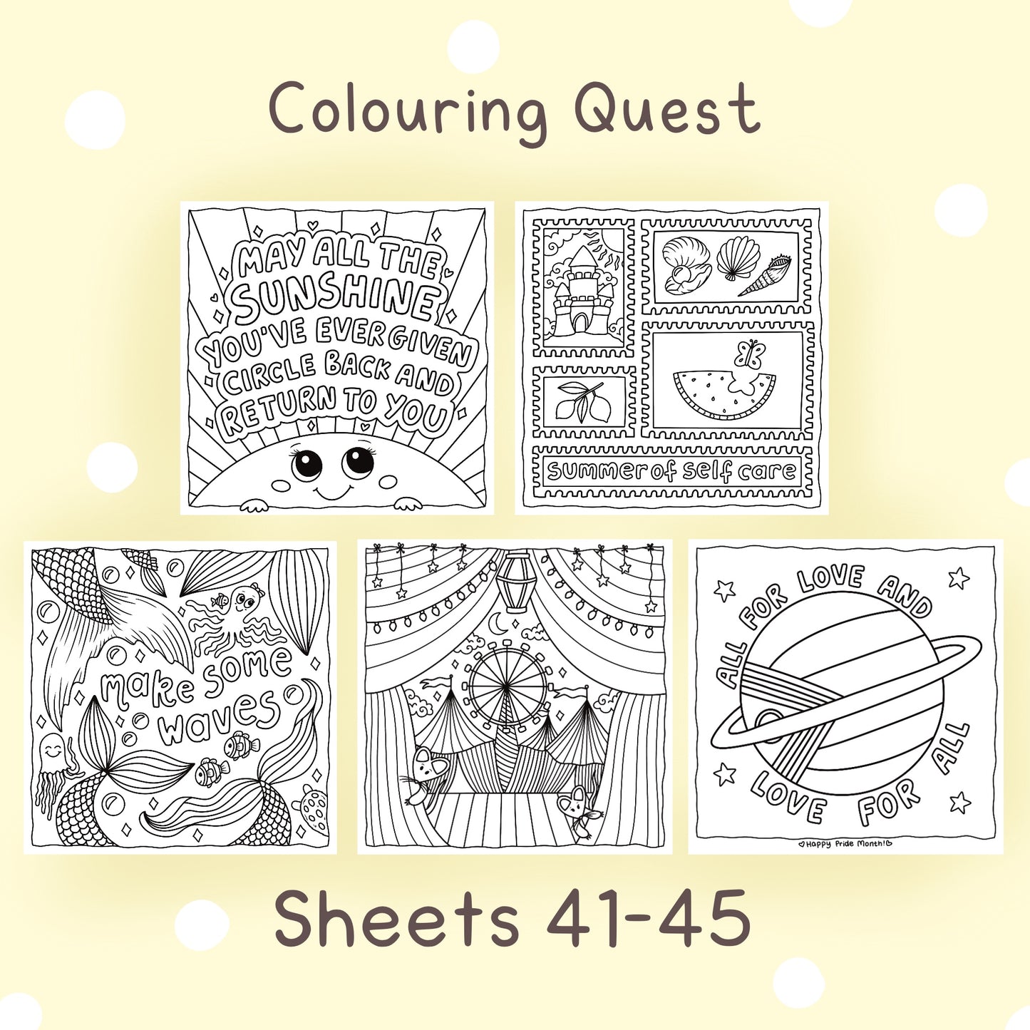 Colouring Quest Sheets #41-45 (Blending Paper)