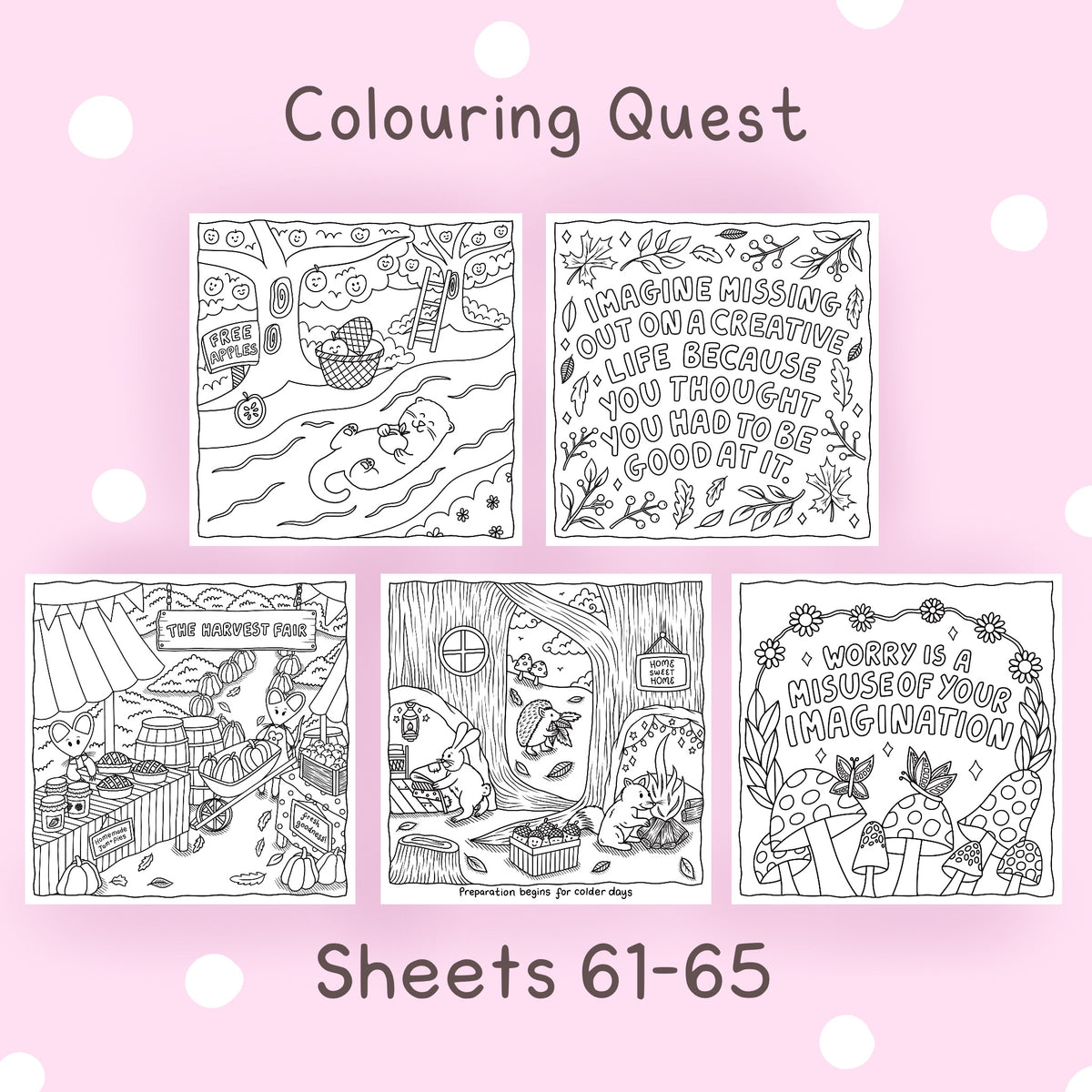 Colouring Quest Sheets #61-65 (Blending Paper)