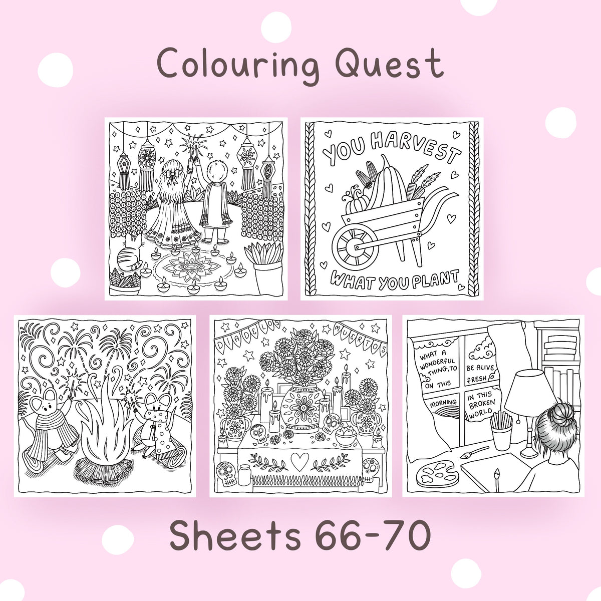 Colouring Quest Sheets #61-70