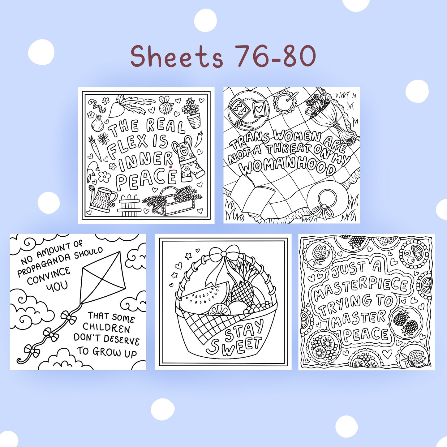 Fruit x Human Rights Sheets #76-80 🍓