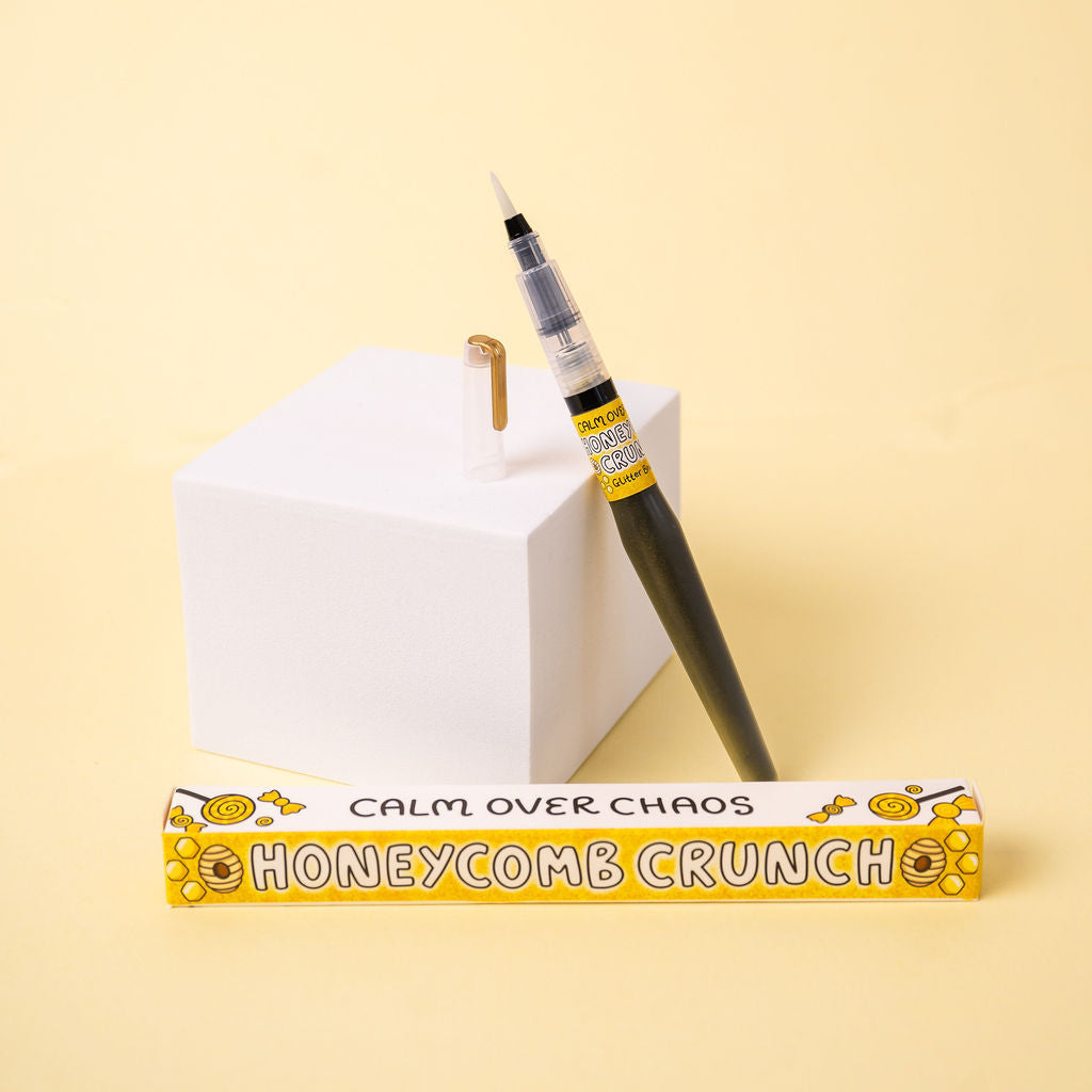 🍯Honeycomb Crunch Glitter Brush Pen