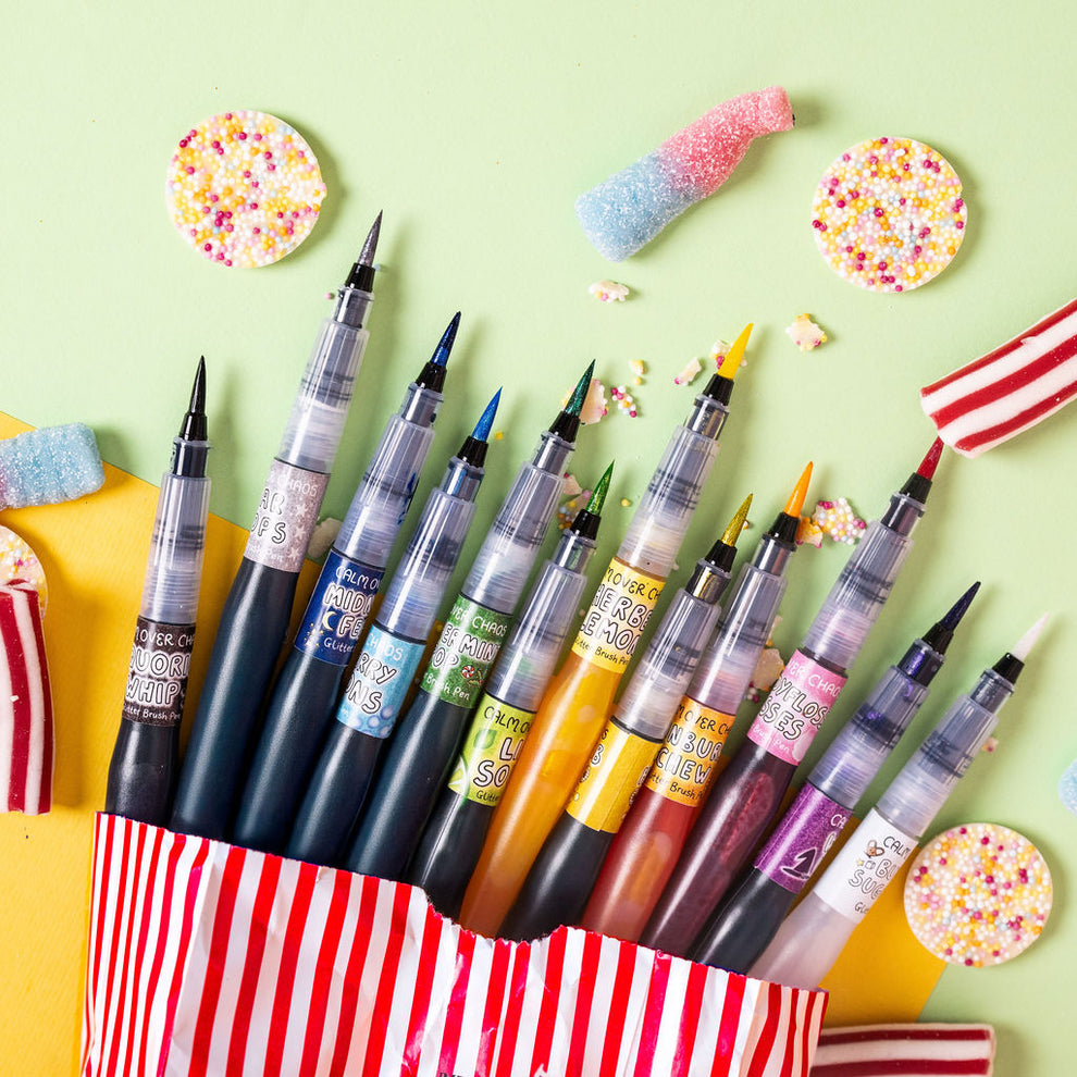 Pick 'n' Mix Glitter Brush Pens – calmoverchaosltd