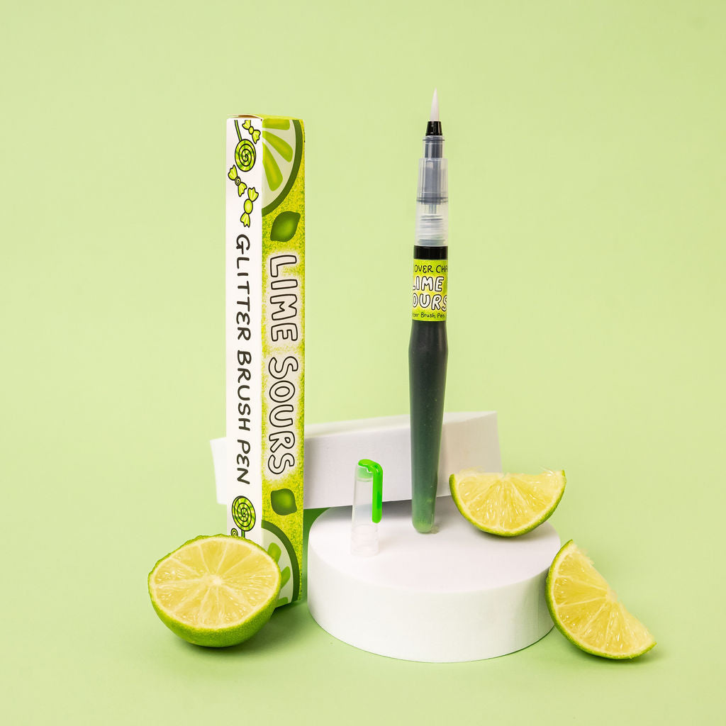 🍋‍🟩Lime Sours Glitter Brush Pen