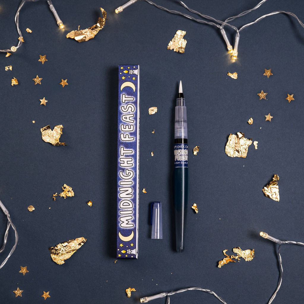 🌙 Midnight Feast Glitter Brush Pen