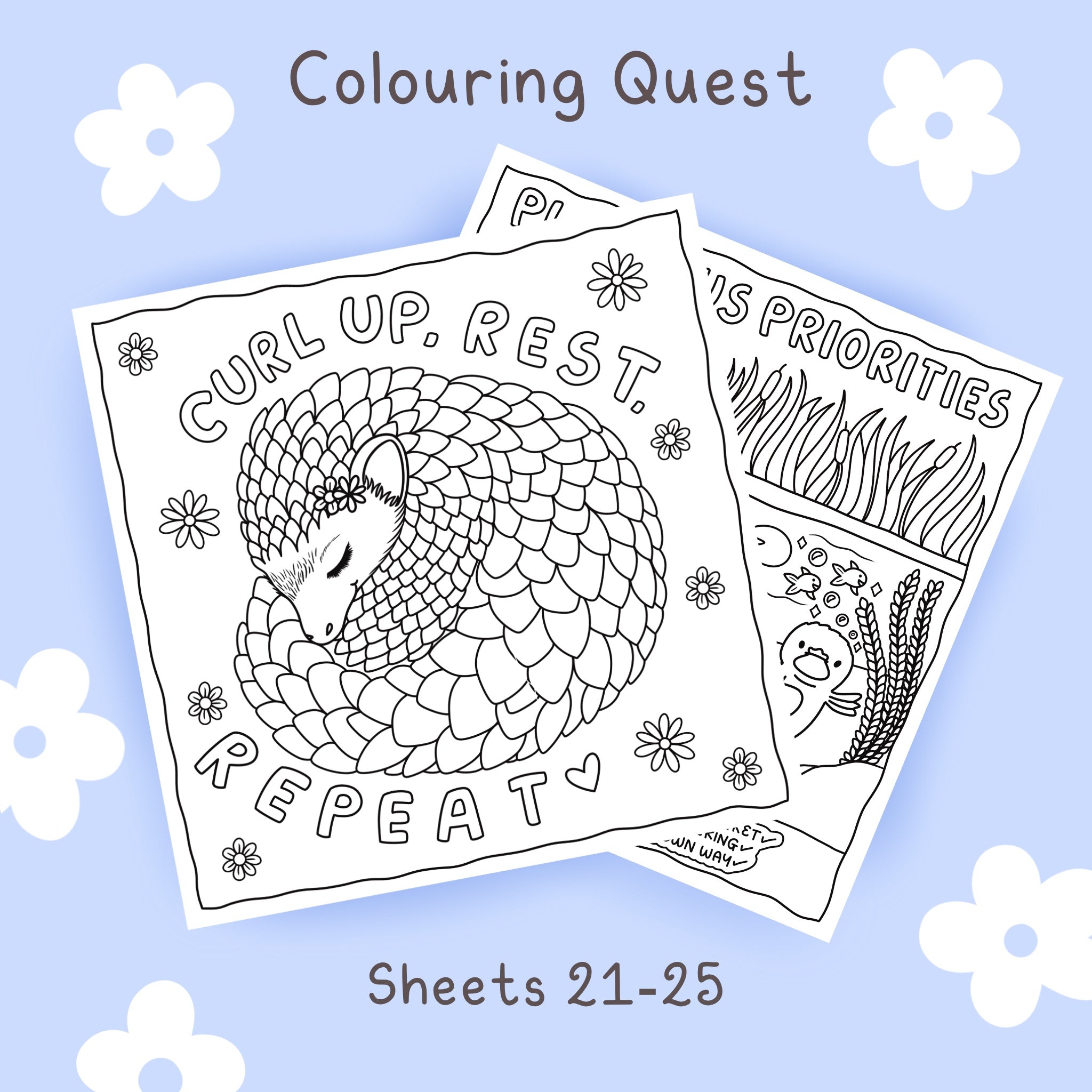 Colouring Quest Sheets #21-25 – calmoverchaosltd