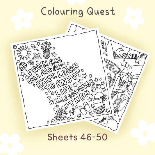 Colouring Quest Sheets #46-50 (Blending Paper)