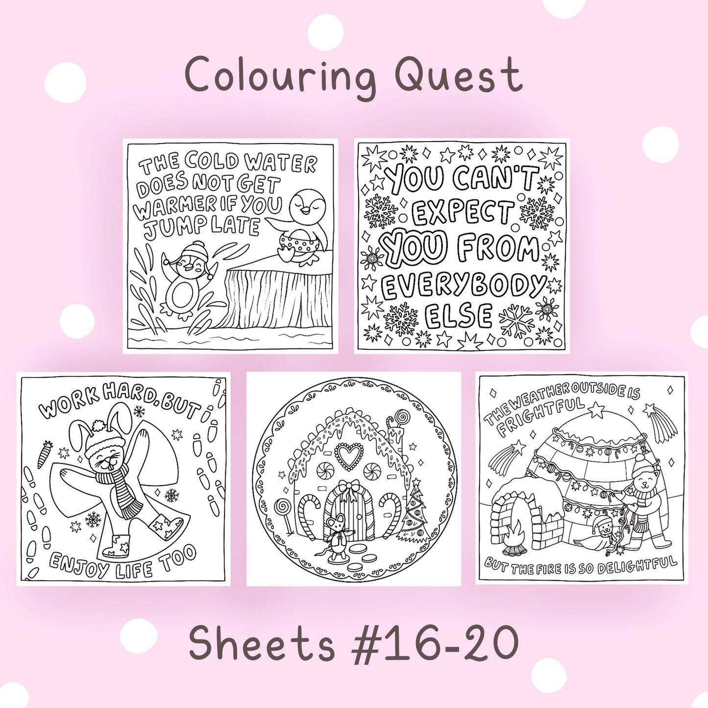 Colouring Quest Sheets #16-20 (Blending Paper)