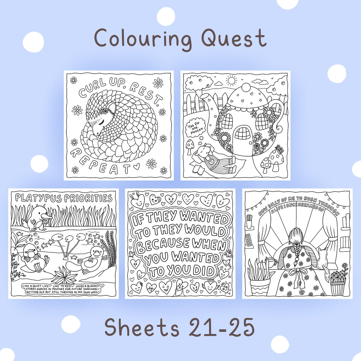 Colorquest Printble Colouring Quest Sheets #21-30 – calmoverchaosltd