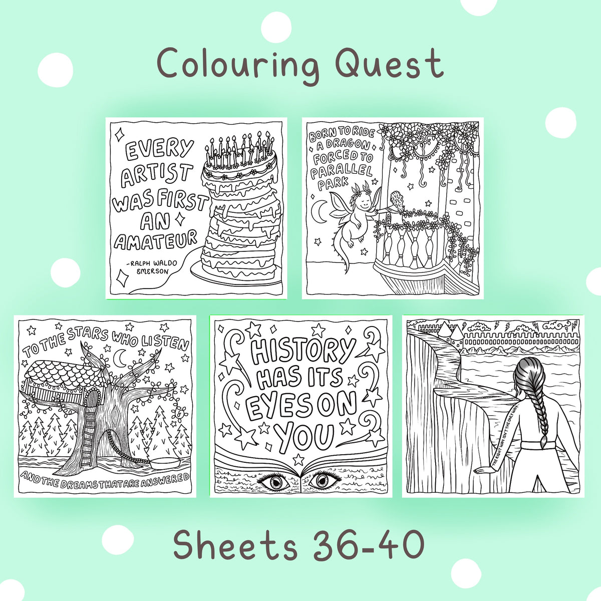 Colorquest Printble Colouring Quest Sheets #36-40 (Blending Paper) – calmoverchaosltd