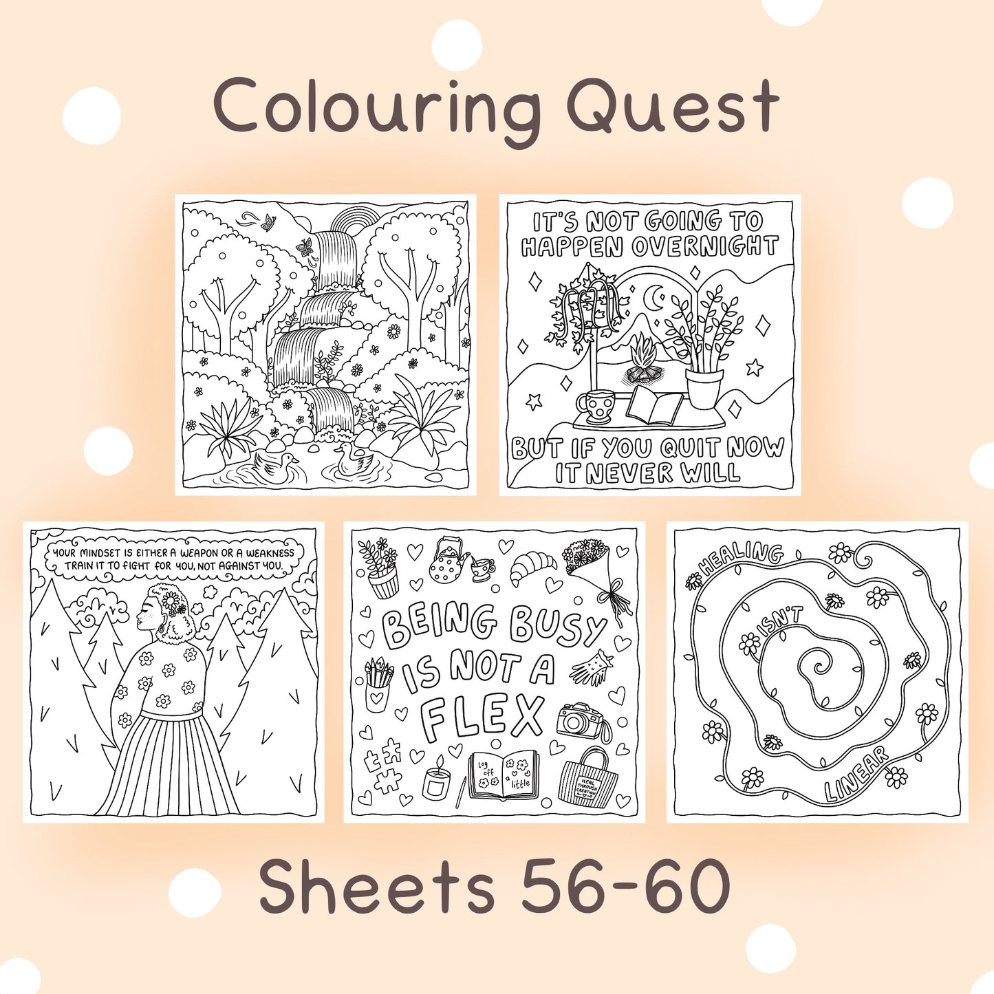 Colouring Quest Sheets #56-60 (Blending Paper)