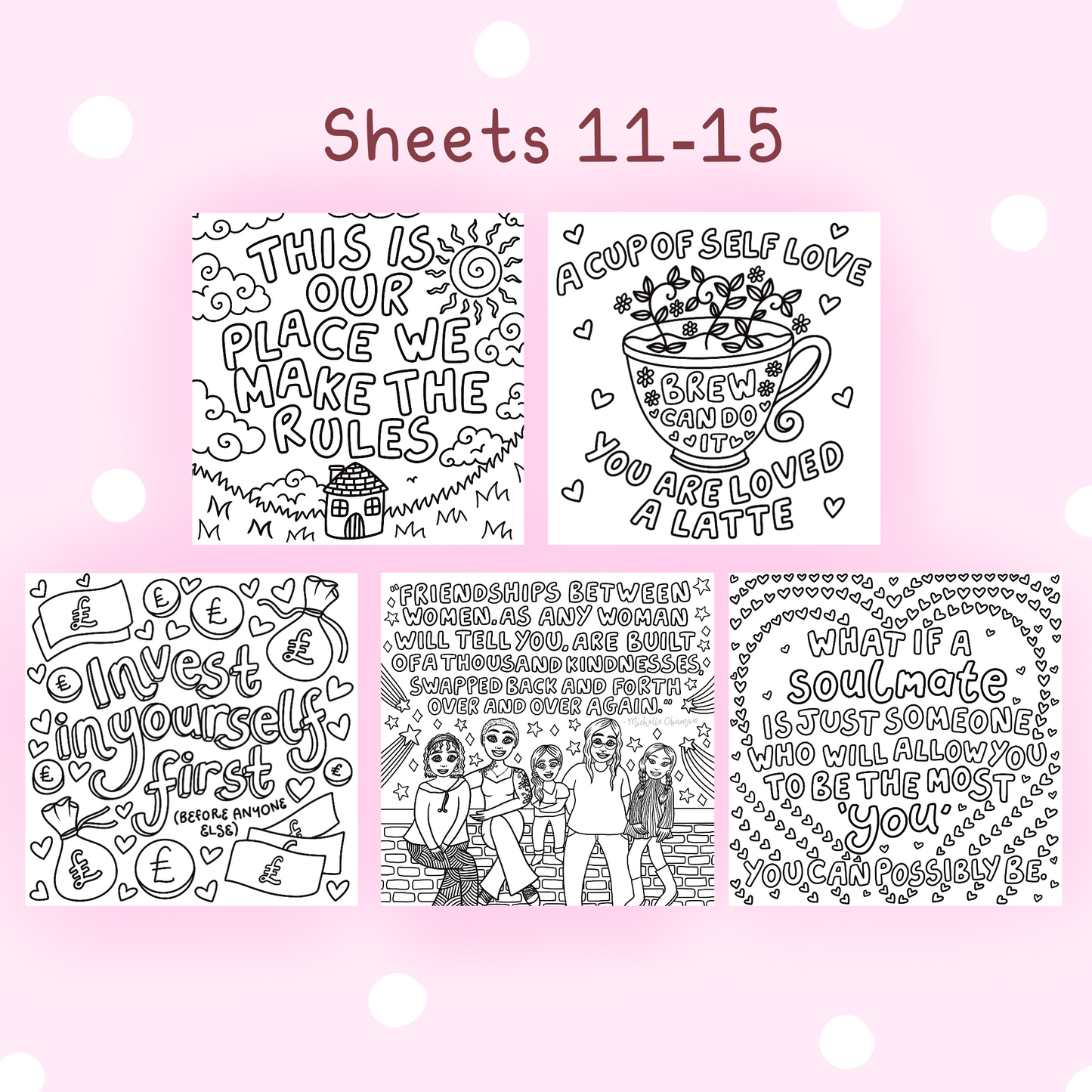 Self Love Sheets #6-15💌