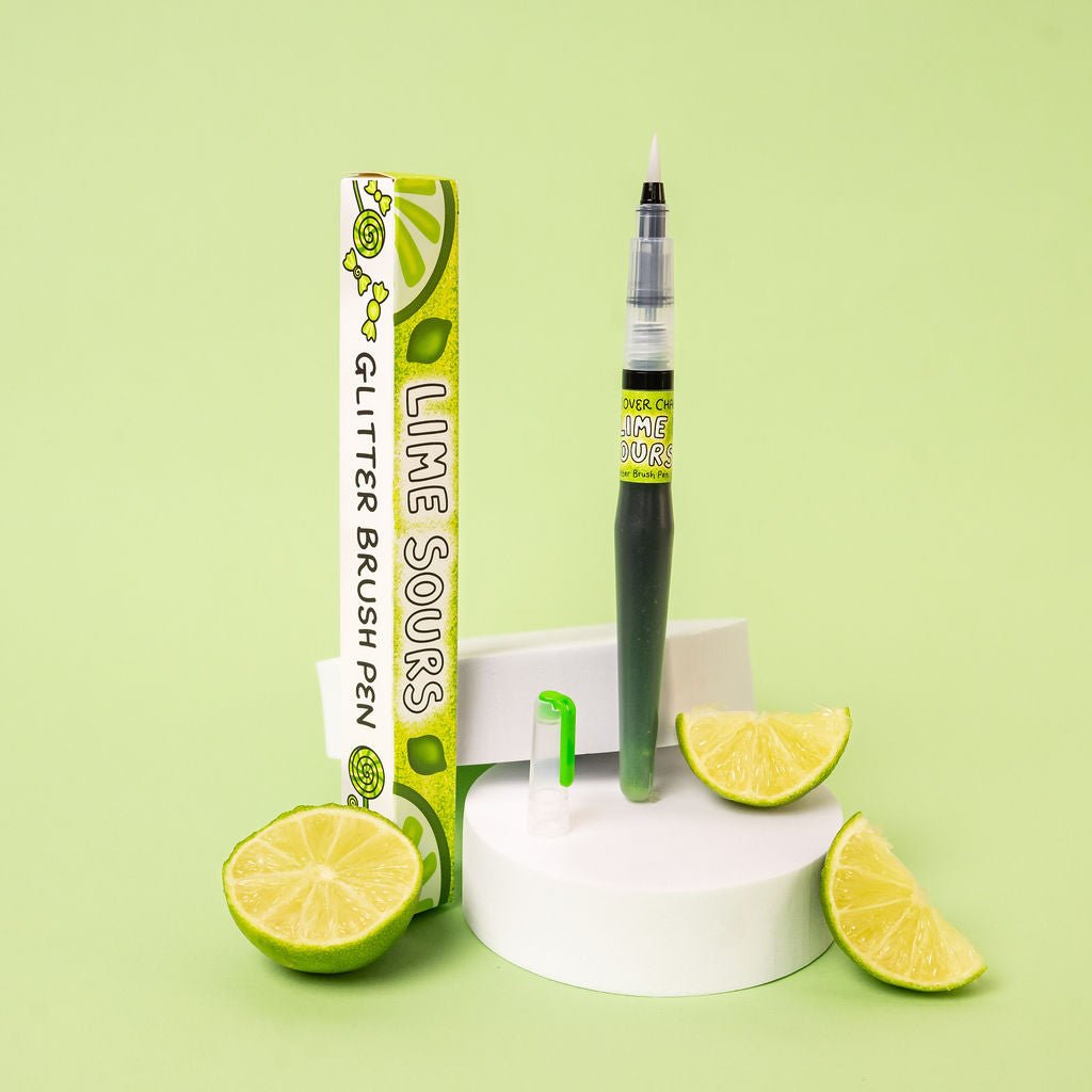 🍋‍🟩Lime Sours Glitter Brush Pen - calmoverchaosltd
